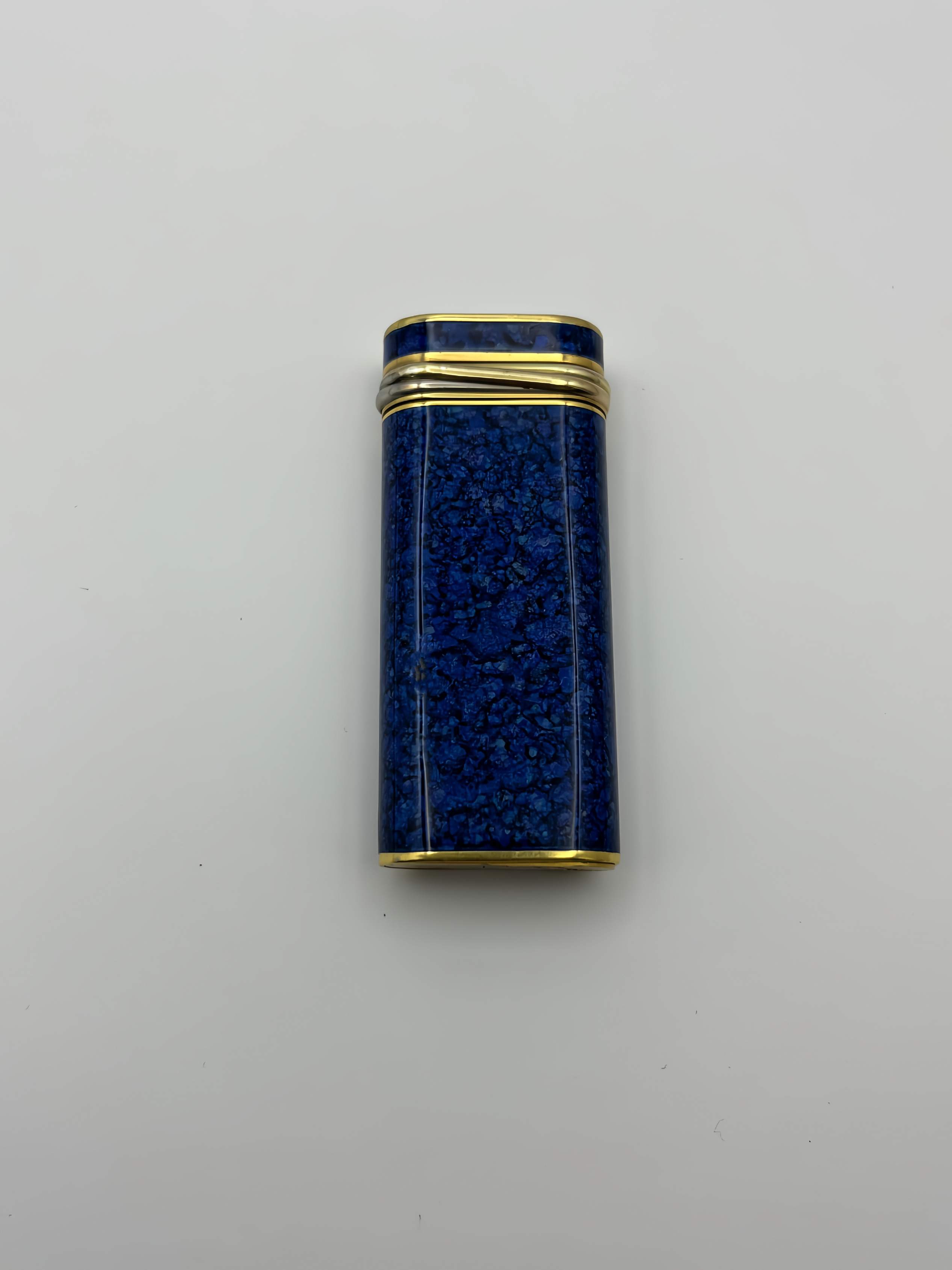 【b521】Cartier ガスライター 七宝焼 ブルー